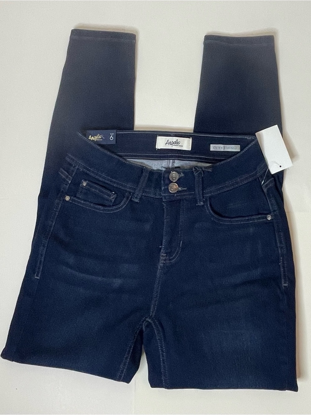 Angels Contouring Women's Dark Navy Mid-Rise Skinny jeans